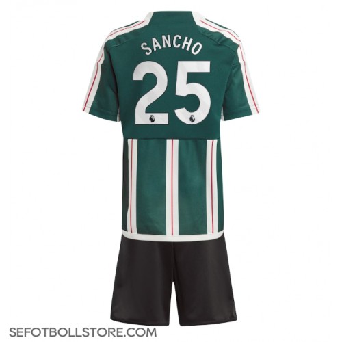 Manchester United Jadon Sancho #25 Replika babykläder Bortaställ Barn 2023-24 Kortärmad (+ korta byxor)